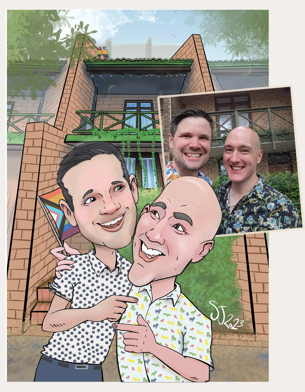 Caricature artwork: Custom Caricature Sand T Website Version